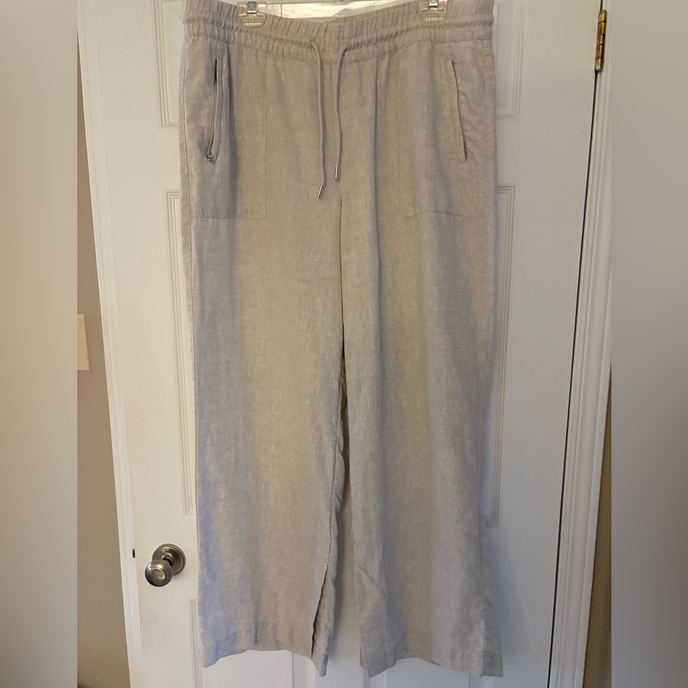 Athleta High Rise Wide Leg Linen Pants